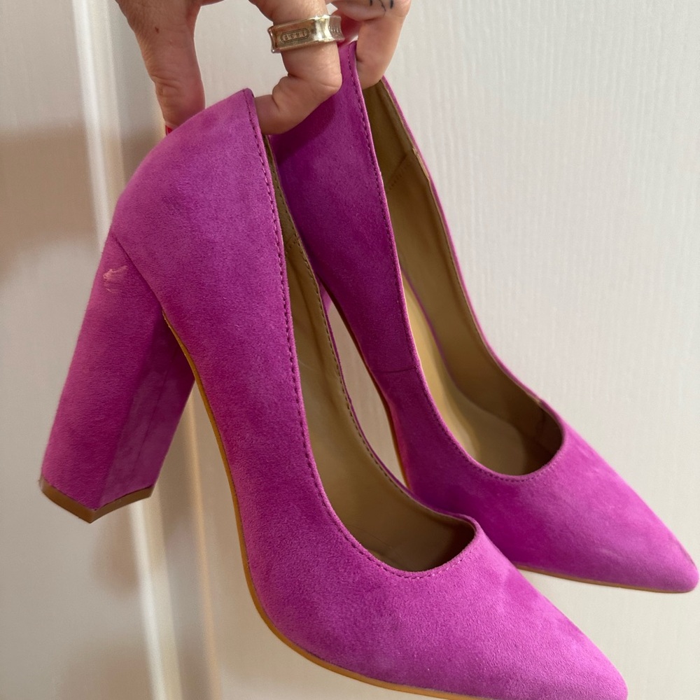 Madden Girl Vibrant Pink Suede Heels
